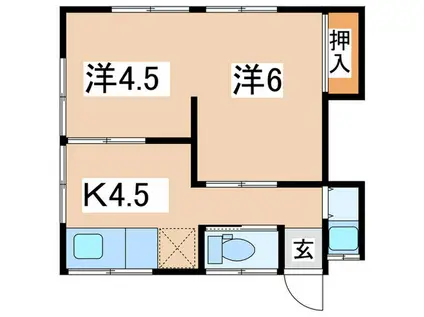 LILA(2K/1階)の間取り写真