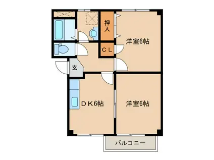 サープラス柳(2DK/2階)の間取り写真