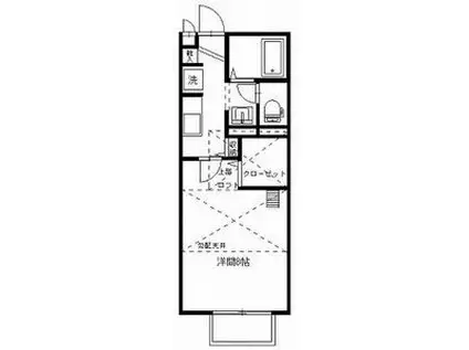 KIRATECH WHITE(1K/2階)の間取り写真