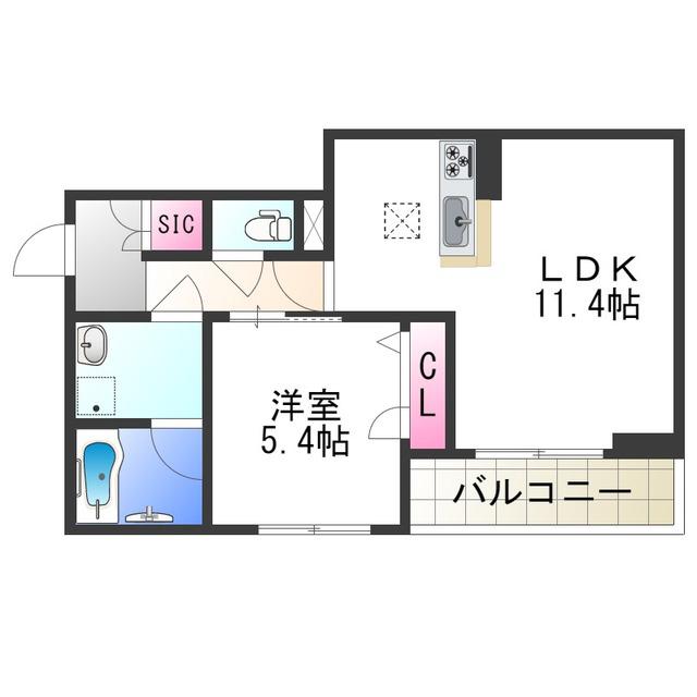 メゾングランシャリオ(1LDK/1階)の間取り写真