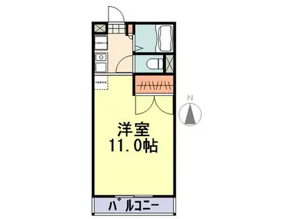 レジデンスSUN(1K/1階)の間取り写真