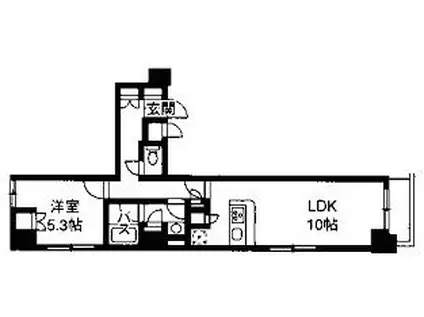 万代アーバン日東(1LDK/9階)の間取り写真