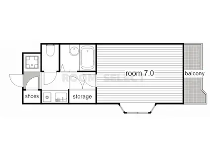 マインド覚王山(1K/3階)の間取り写真