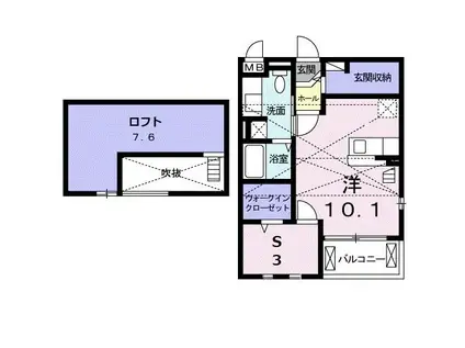 LITTLE SNOW(ワンルーム/2階)の間取り写真