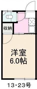 コーポ敏(1K/2階)の間取り写真