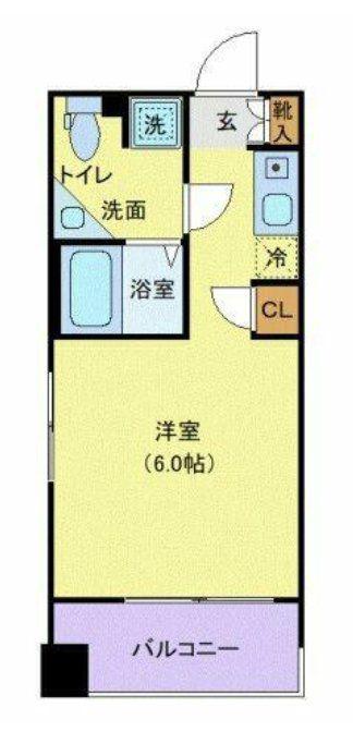 クレジデンス神谷町(ワンルーム/5階)の間取り写真