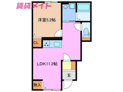 S・HILLS(1LDK/1階)の間取り写真