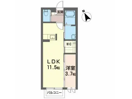 アパルトマン東原(1LDK/2階)の間取り写真