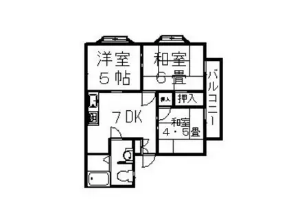 ハイツ西河内(3DK/2階)の間取り写真