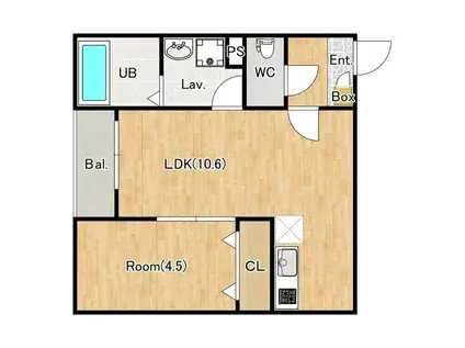 ジーメゾン東宮原(1LDK/3階)の間取り写真