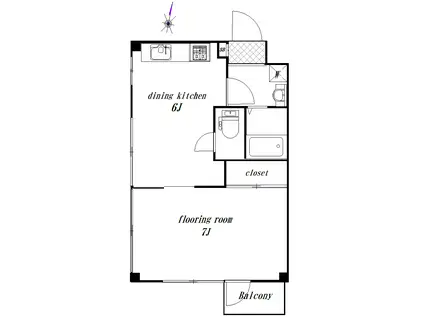 メゾン鈴木(1DK/3階)の間取り写真