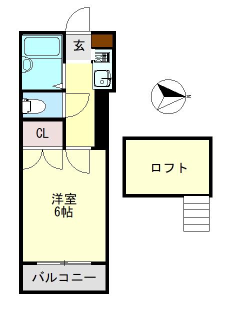 フェアリー大和町(1K/2階)の間取り写真