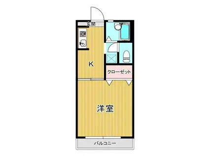 フレアケンゾー(1K/2階)の間取り写真
