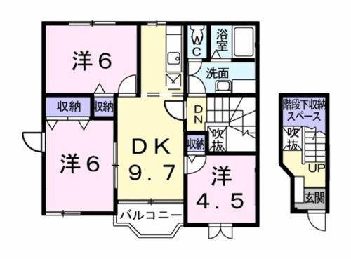 ソフィーシアA(3LDK/2階)の間取り写真