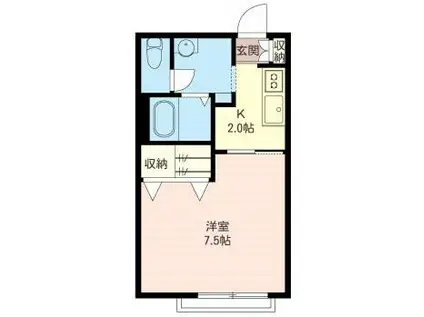 POLE STAR(1K/2階)の間取り写真