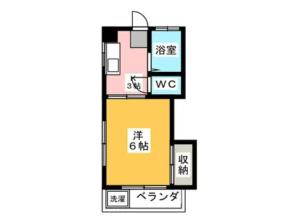 大川マンション(1K/5階)の間取り写真