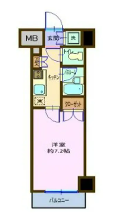 パレステュディオ新宿パークサイド 7階階 間取り
