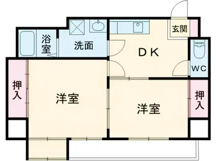 RITZII(2DK/5階)の間取り写真