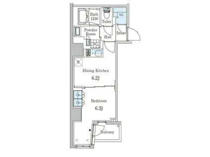 ザ・ライオンズフォーシア外神田(1DK/4階)の間取り写真