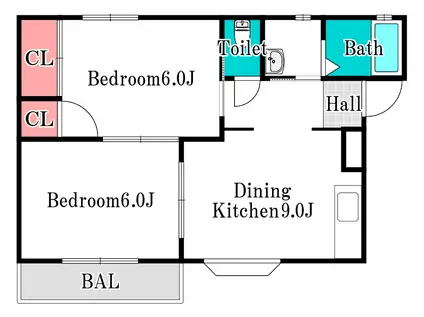 ジョイフル21(2DK/1階)の間取り写真