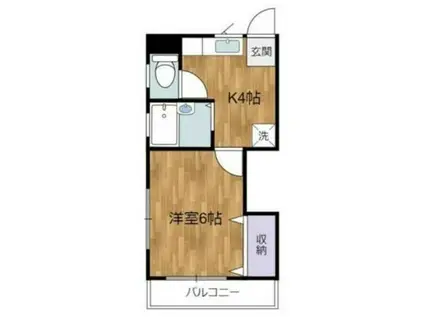 ヒバリーヒルズ(1K/2階)の間取り写真