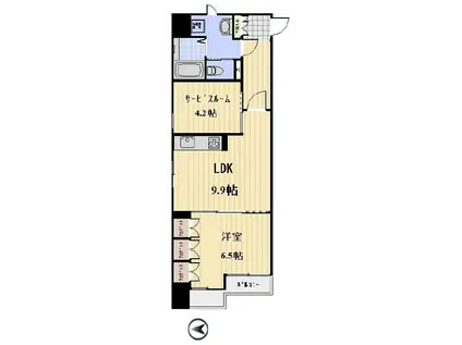 グランカーサ浅草(1SLDK/6階)の間取り写真