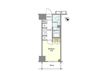 リビオメゾン勝どき(1K/11階)の間取り写真