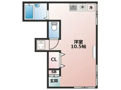 ハウス中野(ワンルーム/2階)の間取り写真