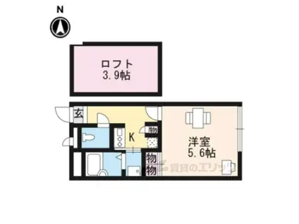 レオパレスブルーレイク唐崎(1K/2階)の間取り写真