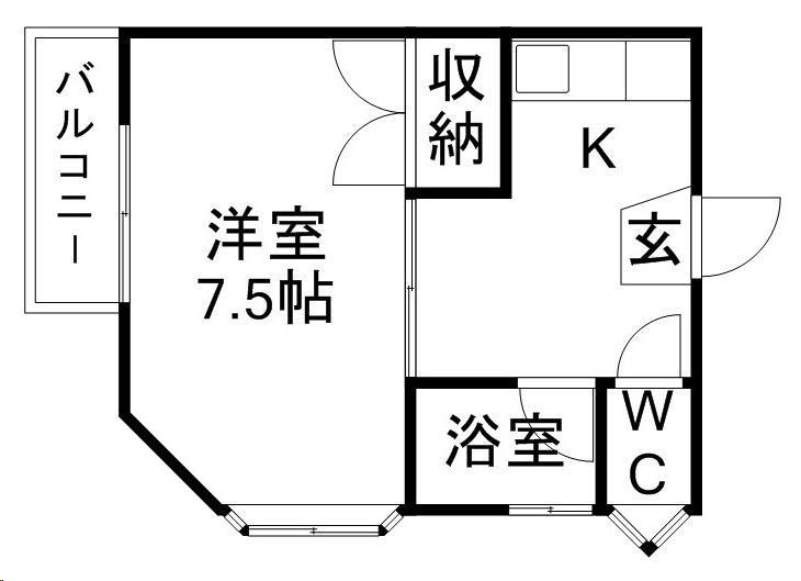 八乙女STビル(1K/2階)の間取り写真