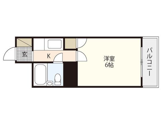 PONTE吉島(1K/3階)の間取り写真