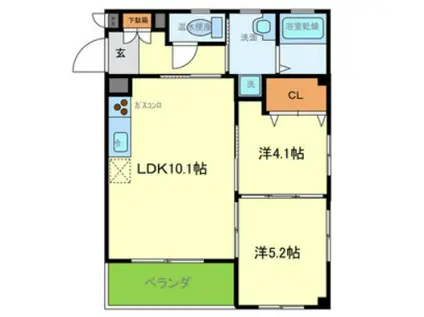 SUN MARCH(2LDK/2階)の間取り写真