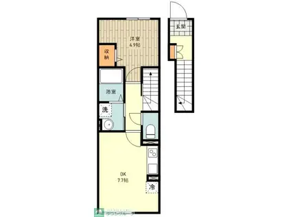 ジュリーハイム(1DK/2階)の間取り写真