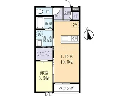 ブランカ(1LDK/1階)の間取り写真