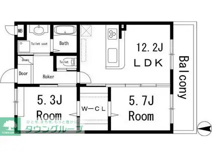 CASA FELICE(2LDK/2階)の間取り写真