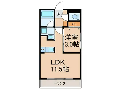 MAPLE HOUSE(1LDK/3階)の間取り写真