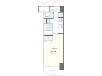 カーサ フェリーチェ(1K/4階)の間取り写真