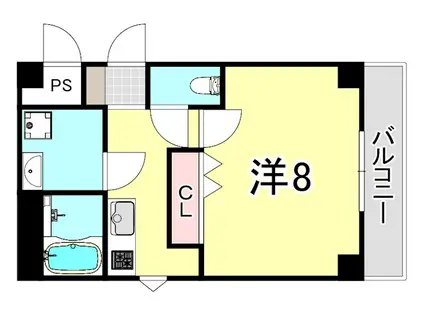 ブリランテ住吉(1K/1階)の間取り写真