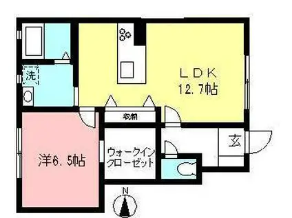 グリーンヴィラI(1LDK/1階)の間取り写真