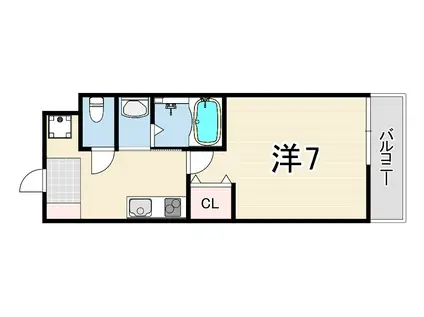 AILE南塚口Ⅴ(1K/1階)の間取り写真