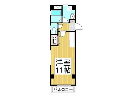 アドヴァンスK(ワンルーム/1階)の間取り写真