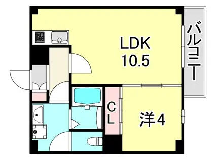 アリビラ六甲(1LDK/2階)の間取り写真