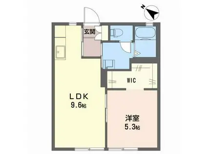 ハイツスプリング(1LDK/2階)の間取り写真