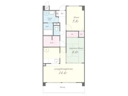 クレストフォート/2F(2LDK/2階)の間取り写真