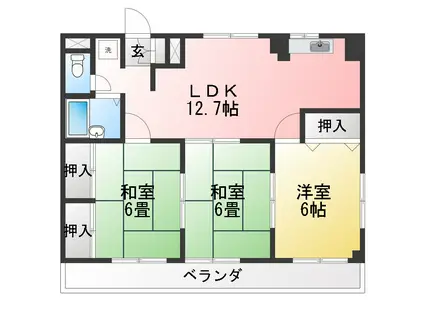 ヴィラウェルストーン(3LDK/4階)の間取り写真