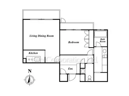 目白パークヒルズ(1LDK/1階)の間取り写真