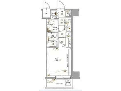 B CITY 東池袋(1K/3階)の間取り写真