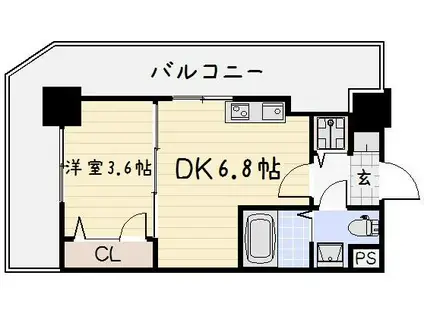NO.71オリエントトラストタワー(1DK/26階)の間取り写真