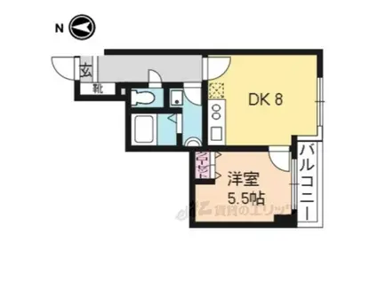 ライラックス(1LDK/2階)の間取り写真