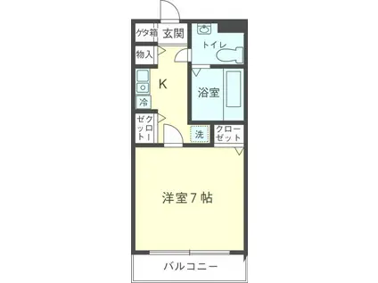 フローレンス西(1K/1階)の間取り写真